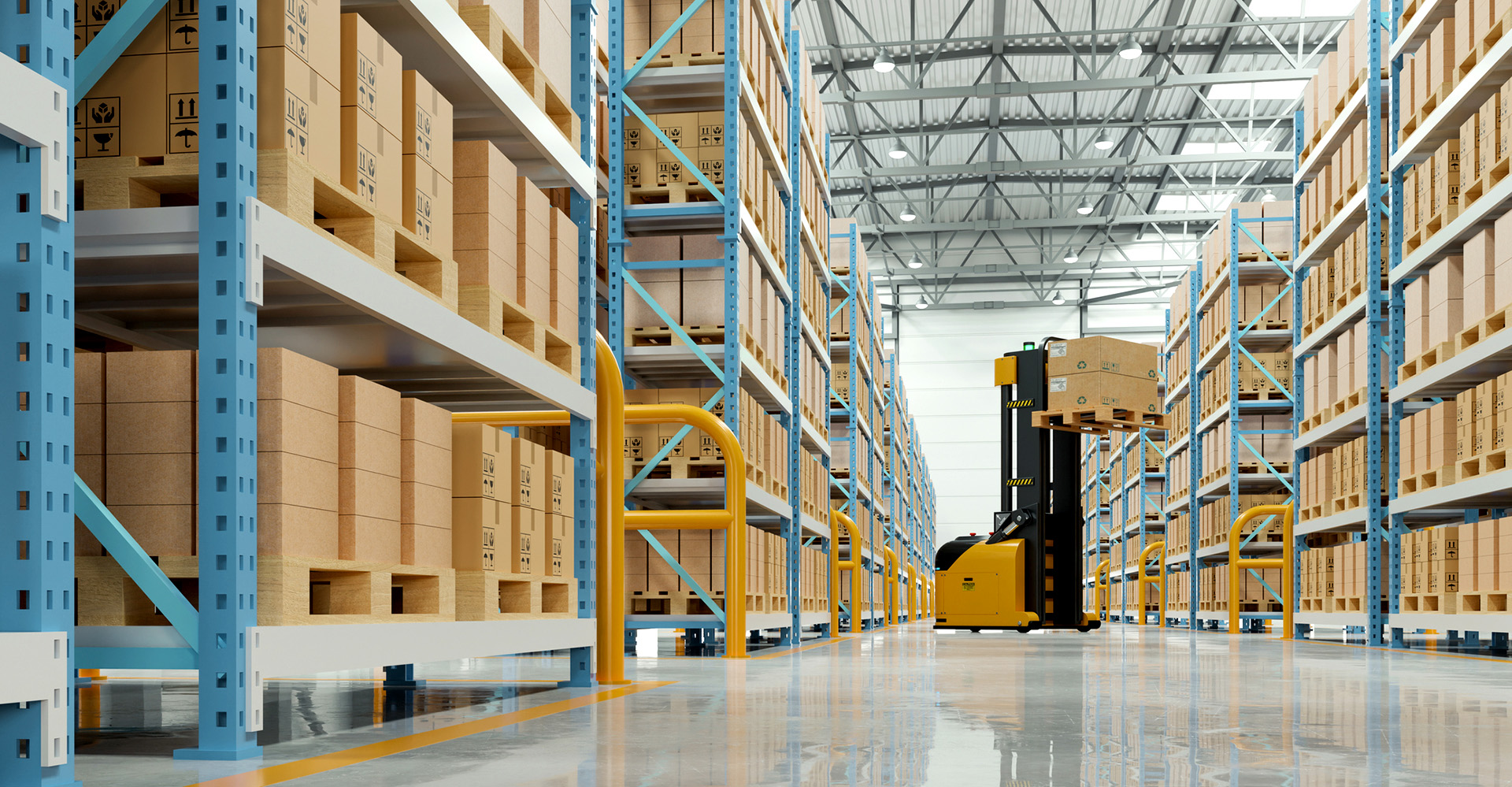 Modern logistics warehouse interior